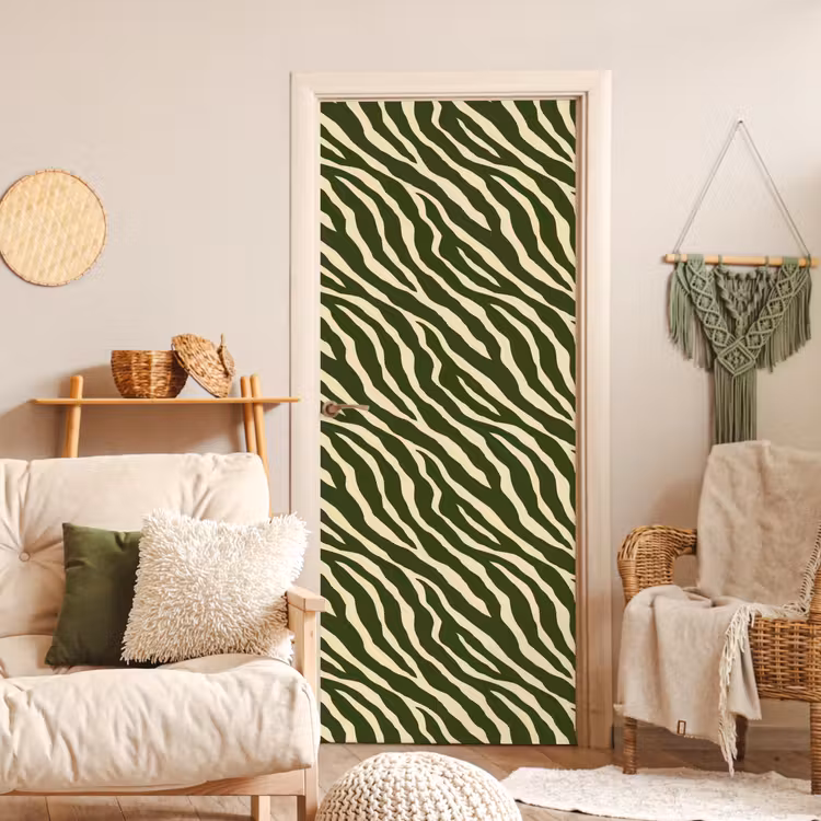 Deursticker - Zebra - Patroon - Groen — 4