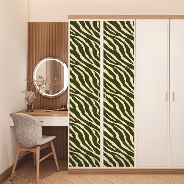 Deursticker - Zebra - Patroon - Groen — 5