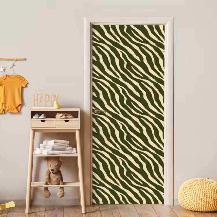 Deursticker - Zebra - Patroon - Groen — 6