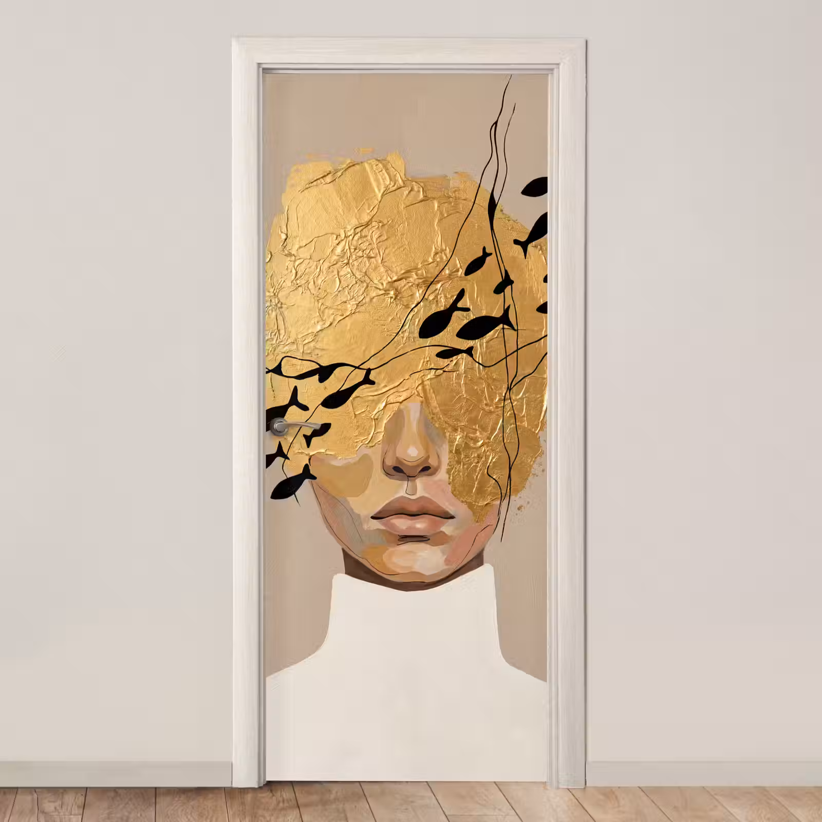 Deursticker - Modern - Vrouw - Goud — 1