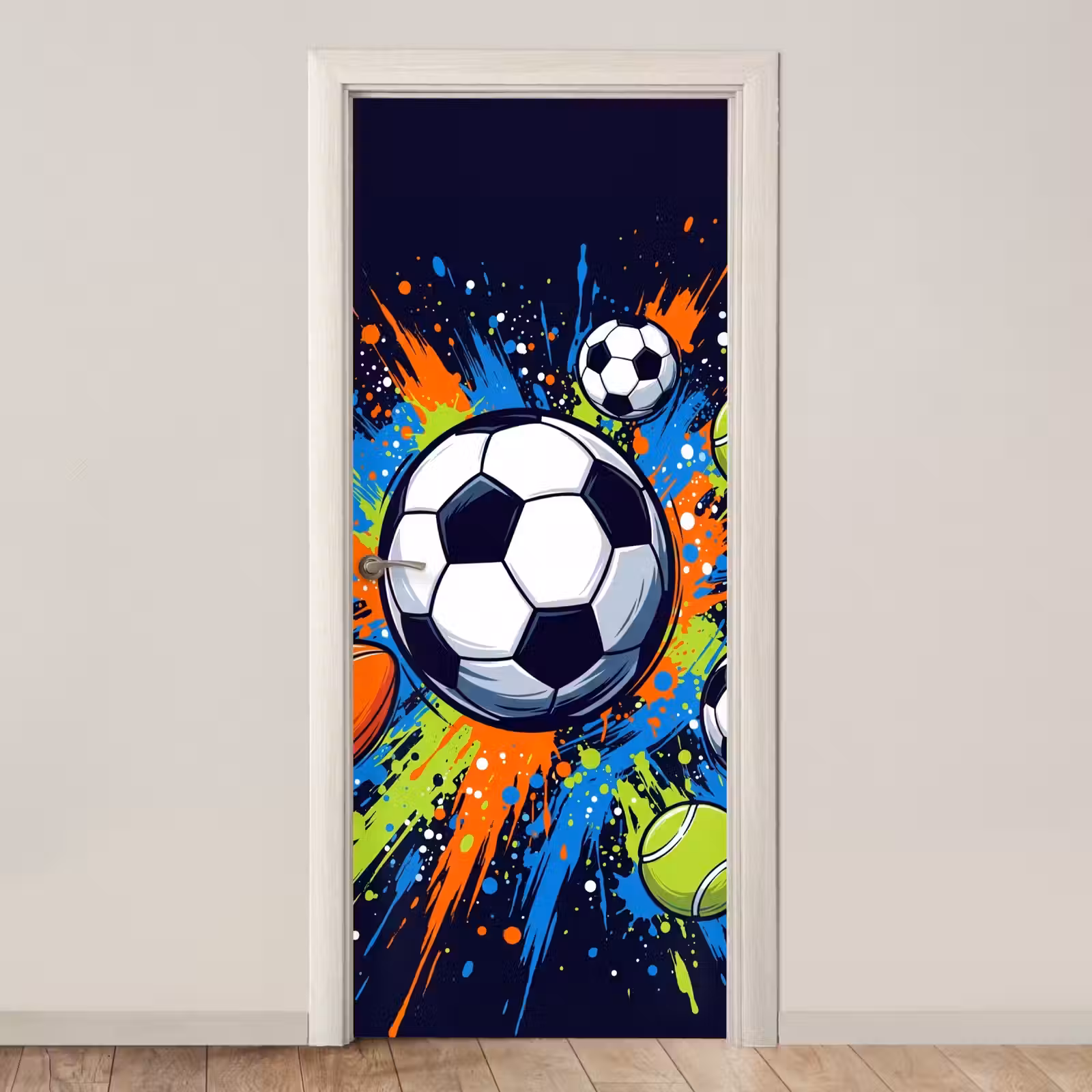 Deursticker - Sport - Ballen - Kleurrijk — 1