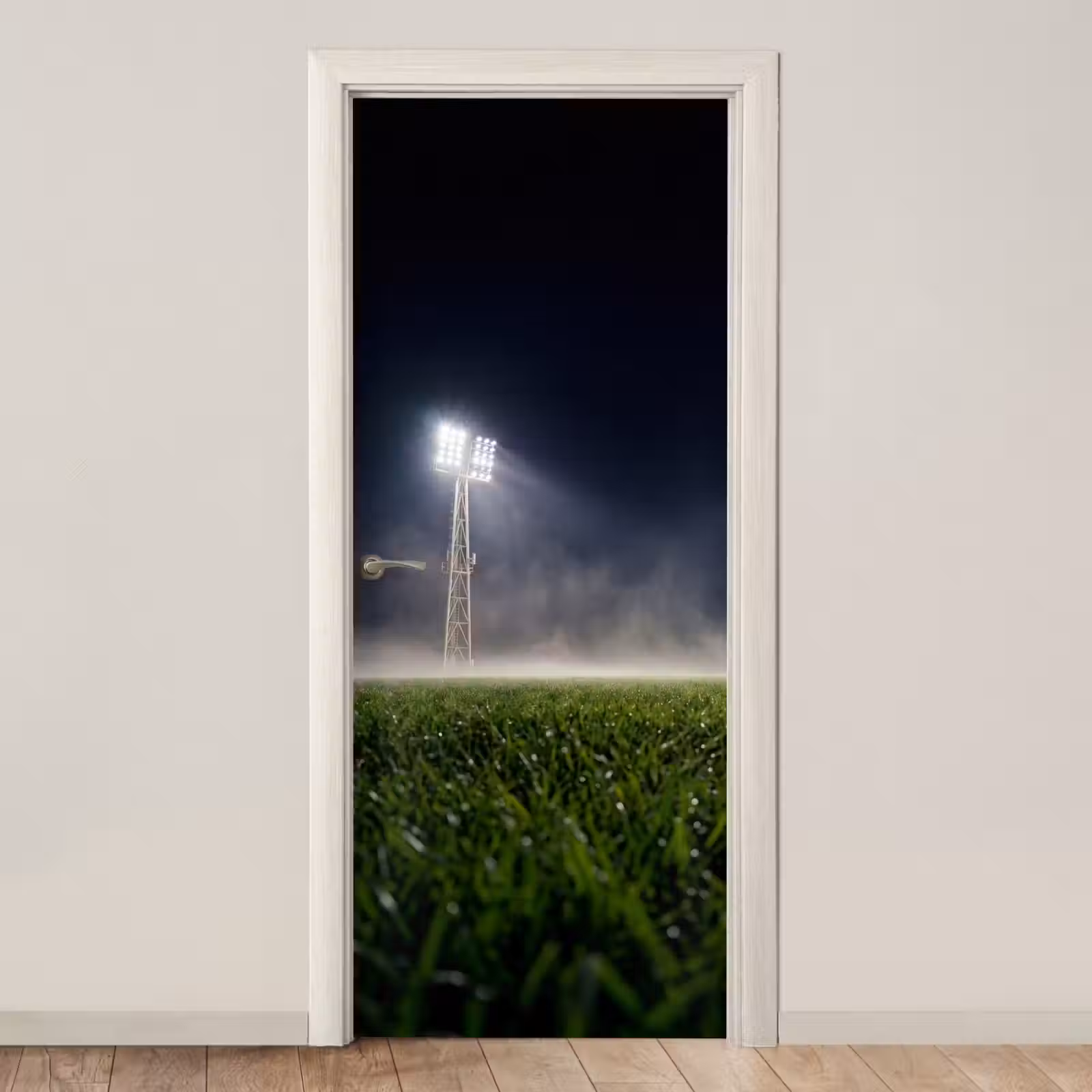 Deursticker - Stadion - Lichtmast - Sport - Nacht — 1
