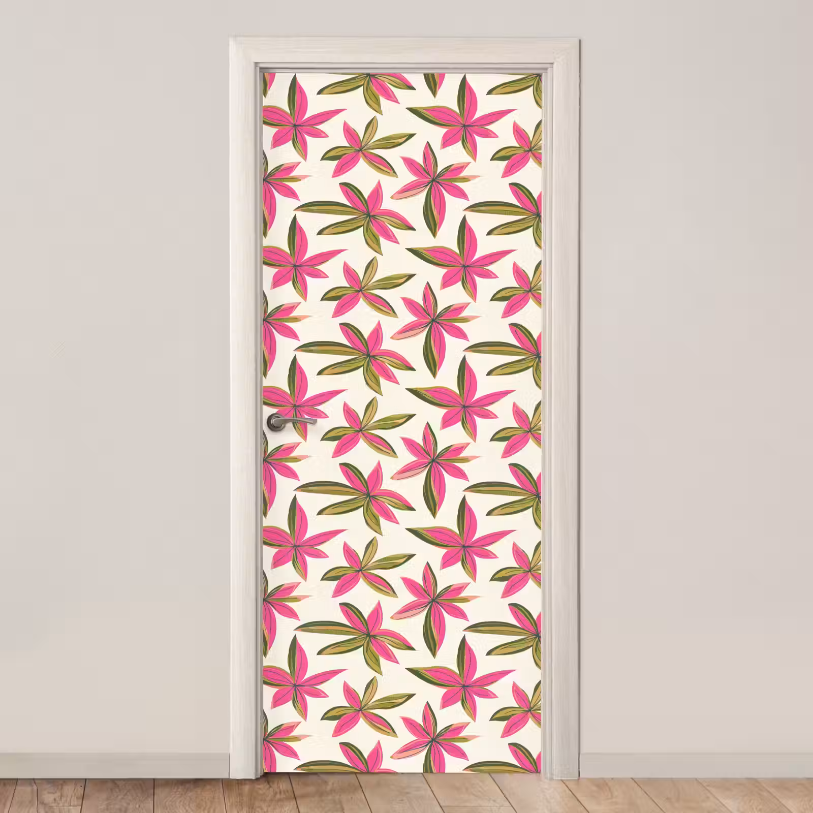 Deursticker - Tropisch - Bloem - Roze — 1