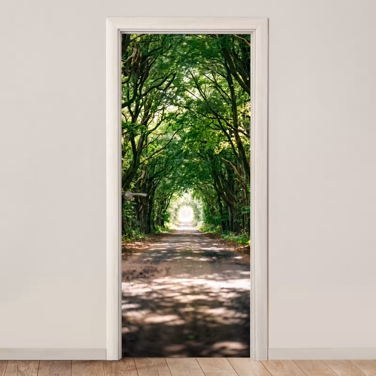 Deursticker - Weg - Bomen - Natuur - Groen — 1