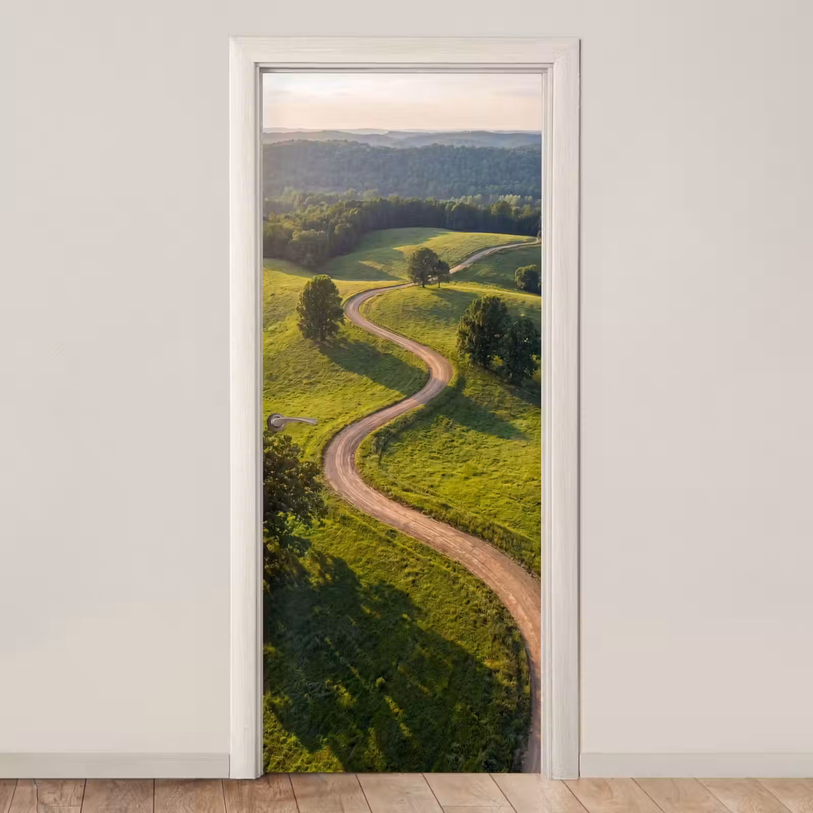 Deursticker - Weg - Weide - Natuur - Groen — 1