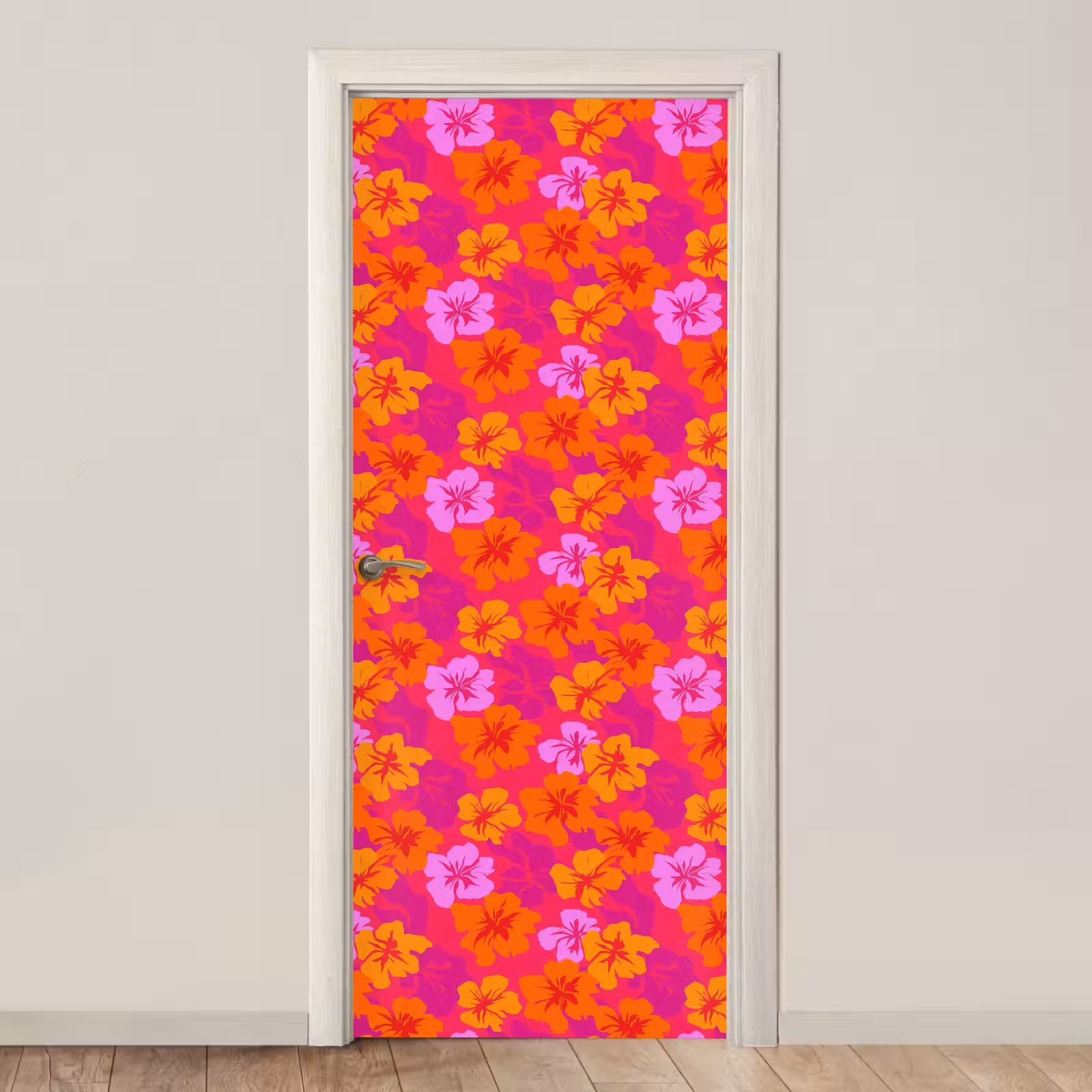 Deursticker - Zomers - Hibiscus - Kleurrijk — 1
