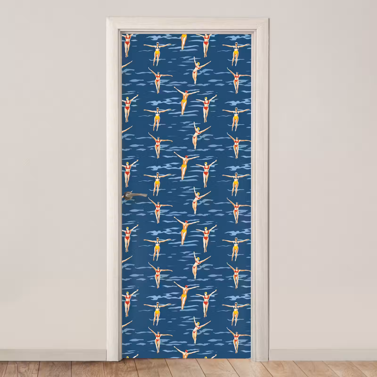 Deursticker - Zwemsters- Retro - Blauw — 1