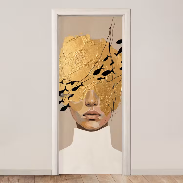 Deursticker - Modern - Vrouw - Goud — 1