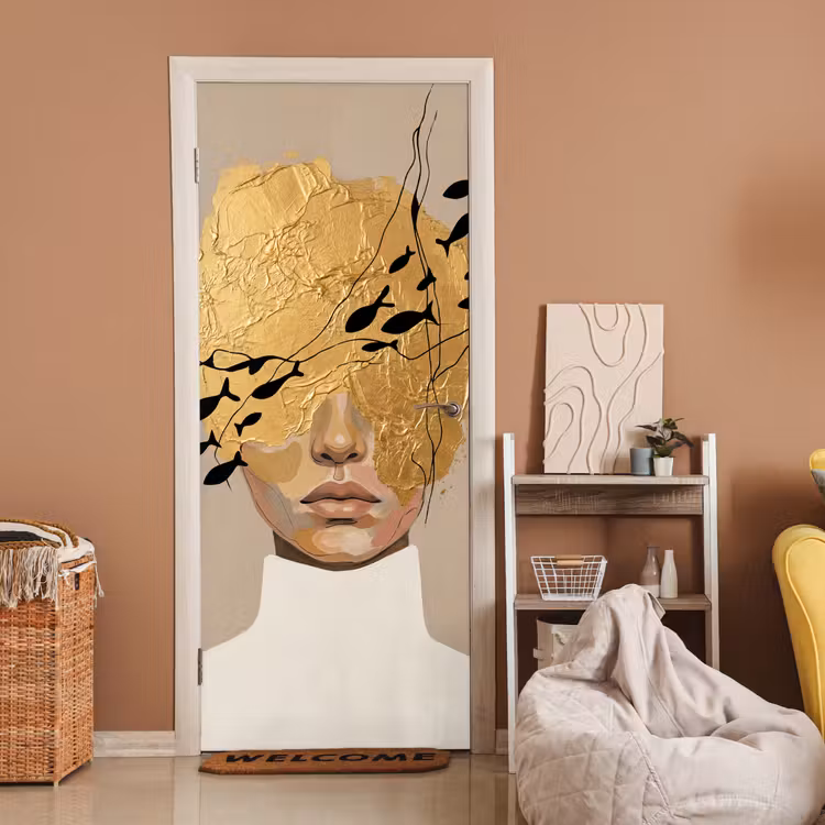 Deursticker - Modern - Vrouw - Goud — 2