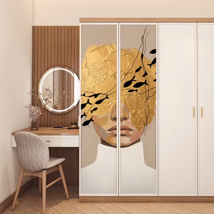 Deursticker - Modern - Vrouw - Goud — 5