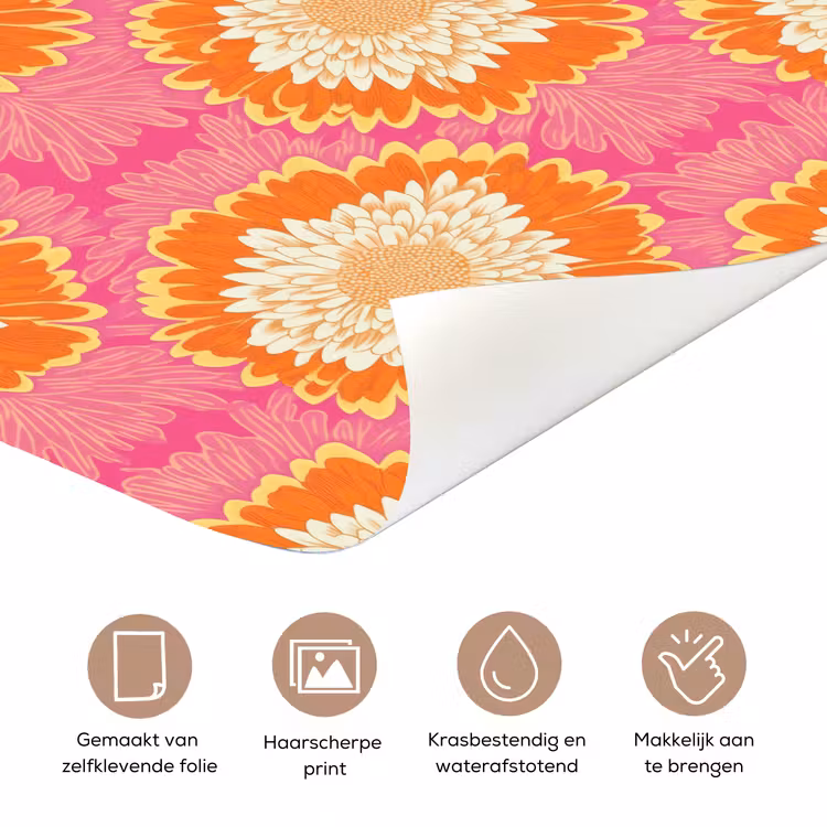 Deursticker - Retro - Bloemen - Kleurrijk — 3