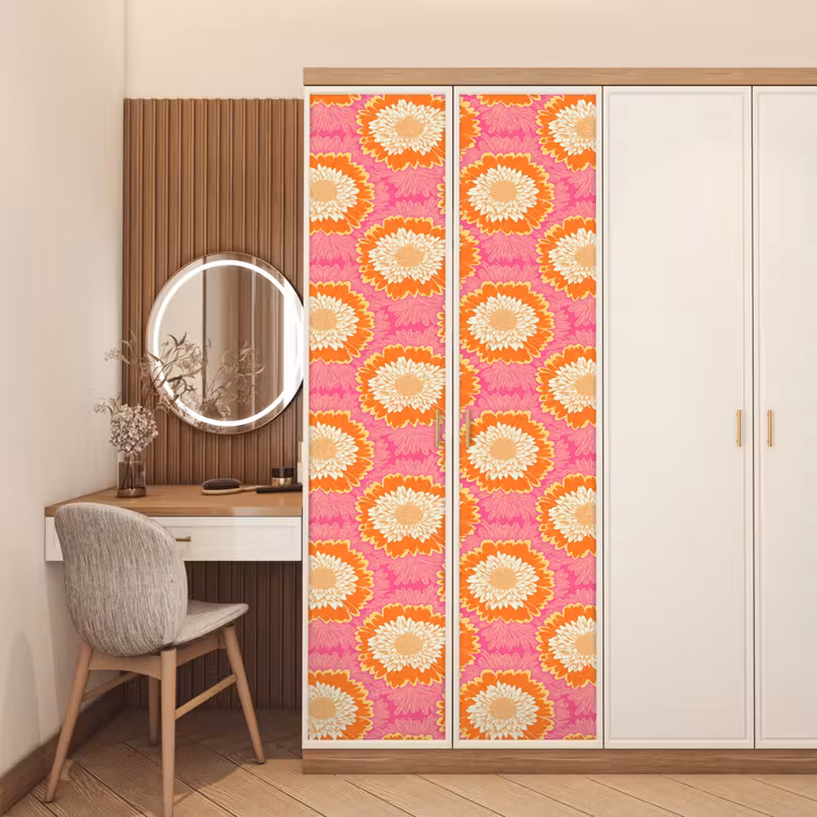 Deursticker - Retro - Bloemen - Kleurrijk — 5