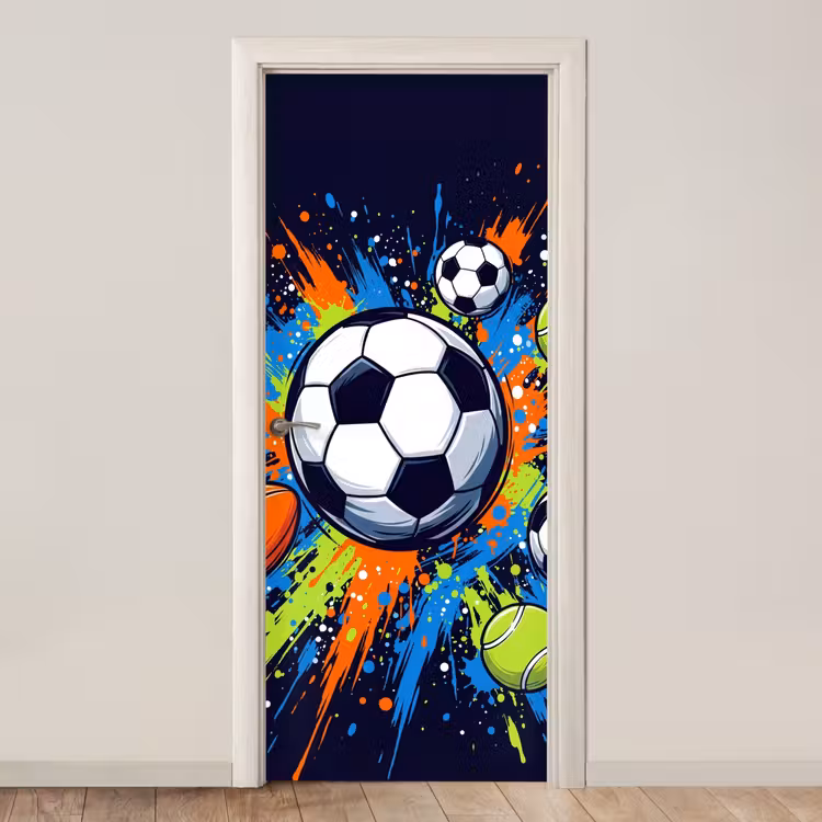 Deursticker - Sport - Ballen - Kleurrijk — 1