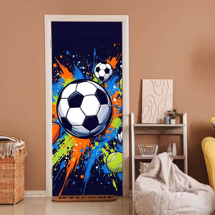 Deursticker - Sport - Ballen - Kleurrijk — 2