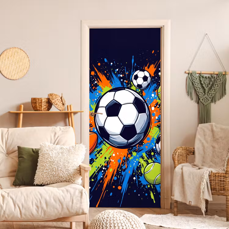 Deursticker - Sport - Ballen - Kleurrijk — 4