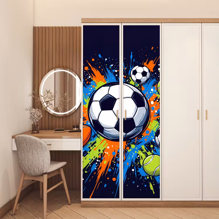 Deursticker - Sport - Ballen - Kleurrijk — 5