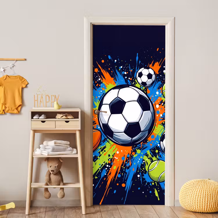Deursticker - Sport - Ballen - Kleurrijk — 6