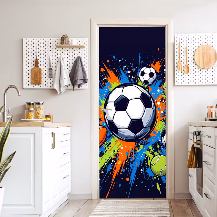 Deursticker - Sport - Ballen - Kleurrijk — 7