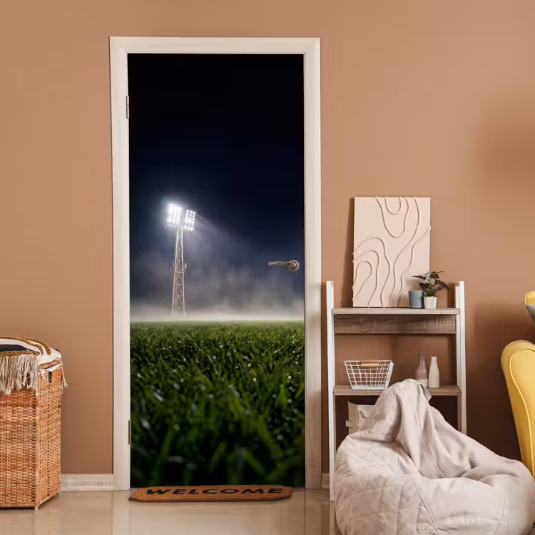 Deursticker - Stadion - Lichtmast - Sport - Nacht — 2