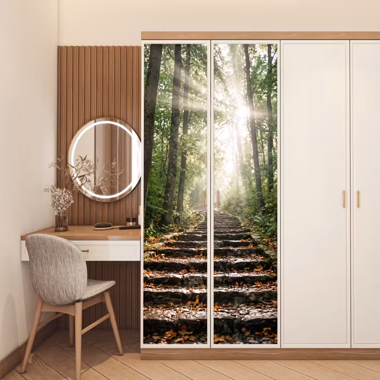 Deursticker - Stenen - Trap - Bos - Natuur — 5