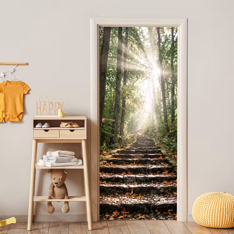 Deursticker - Stenen - Trap - Bos - Natuur — 6