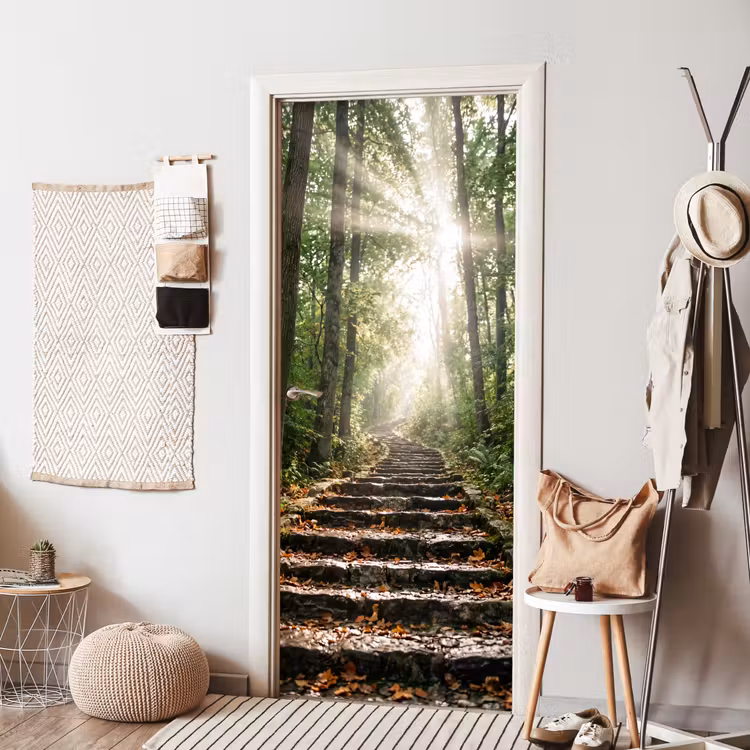 Deursticker - Stenen - Trap - Bos - Natuur — 8