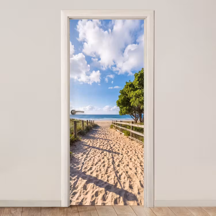 Deursticker - Strand - Zandpad - Oceaan - Natuur — 1
