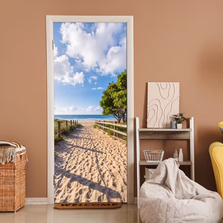 Deursticker - Strand - Zandpad - Oceaan - Natuur — 2