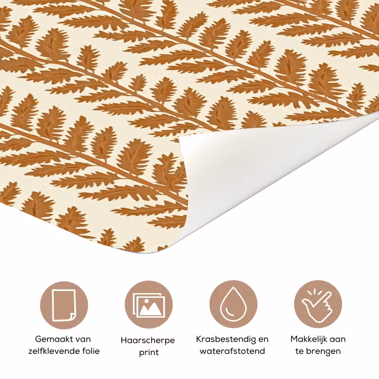 Deursticker - Textuur - Bladeren - Oker — 3