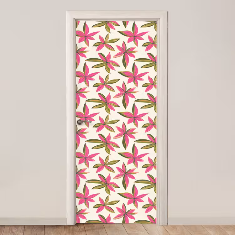 Deursticker - Tropisch - Bloem - Roze — 1