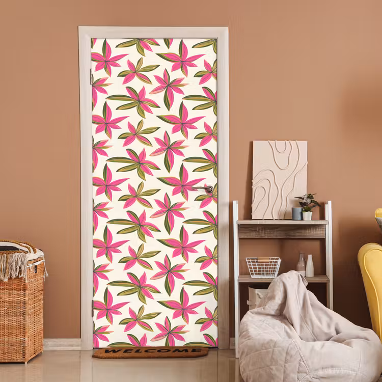 Deursticker - Tropisch - Bloem - Roze — 2