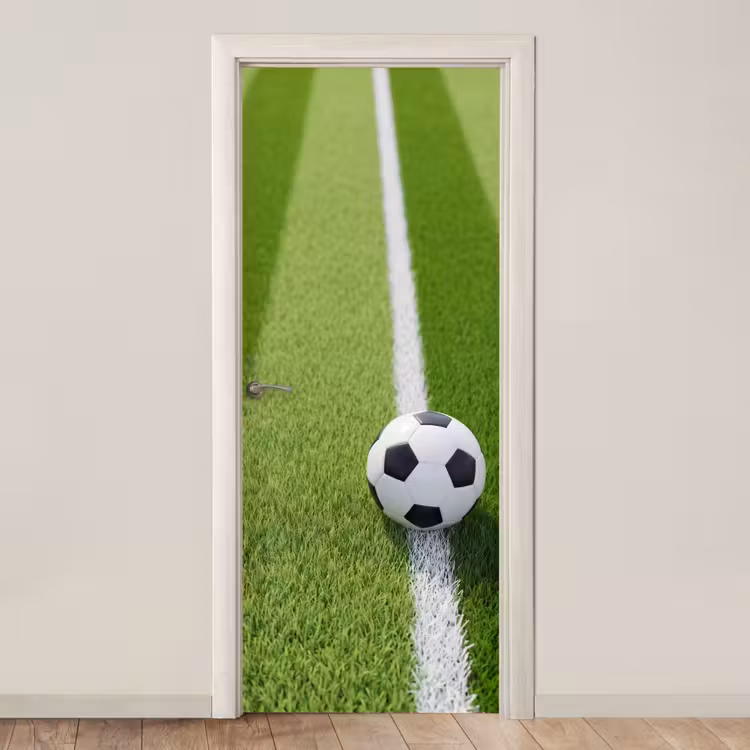 Deursticker - Voetbal - Grasveld - Sport - Groen — 1