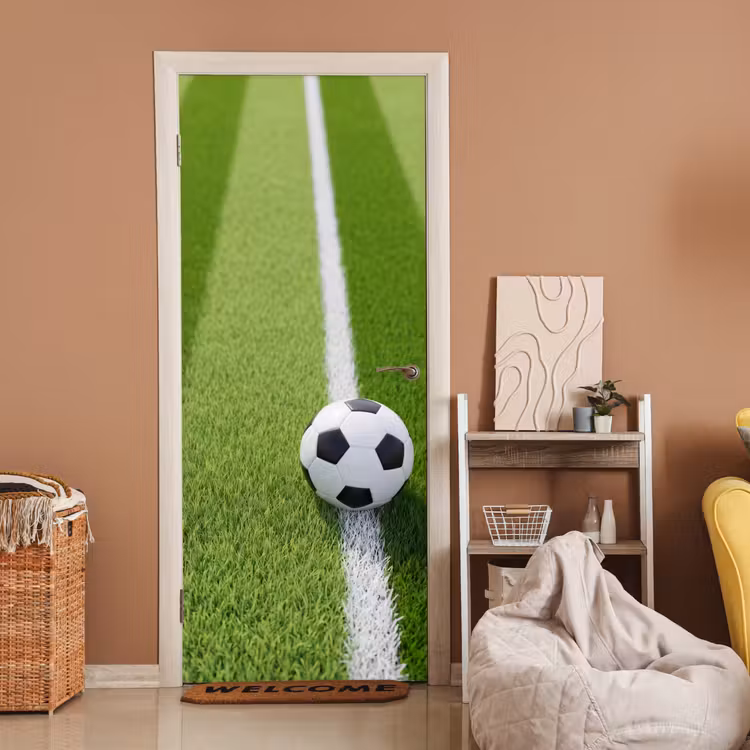 Deursticker - Voetbal - Grasveld - Sport - Groen — 2