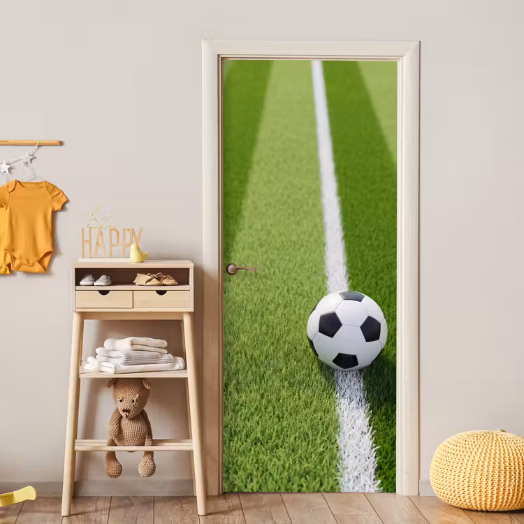 Deursticker - Voetbal - Grasveld - Sport - Groen — 6