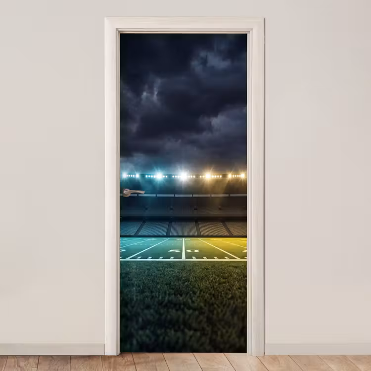 Deursticker - Voetbal - Stadion - Nacht - Modern — 1