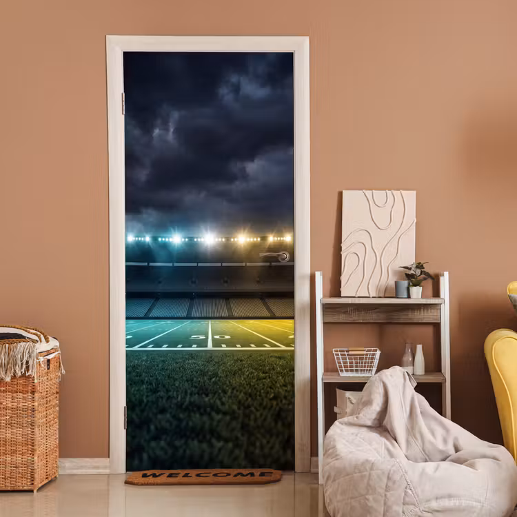 Deursticker - Voetbal - Stadion - Nacht - Modern — 2