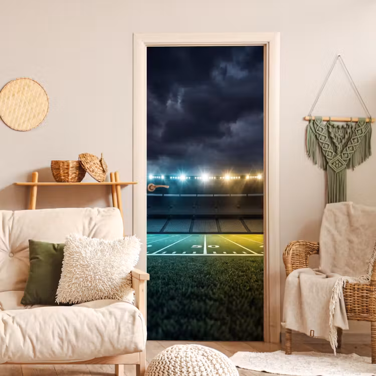 Deursticker - Voetbal - Stadion - Nacht - Modern — 4
