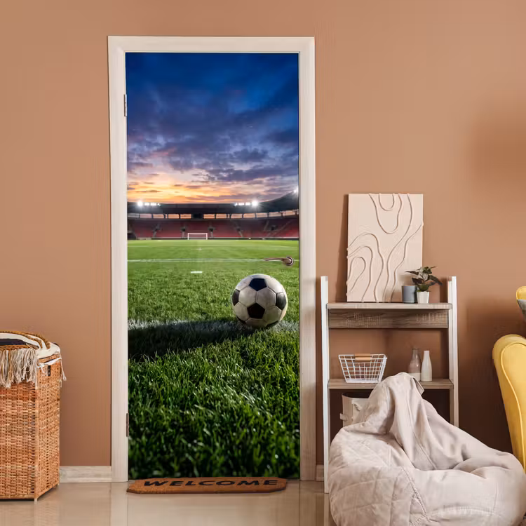 Deursticker - Voetbal - Stadion - Sport - Groen — 2