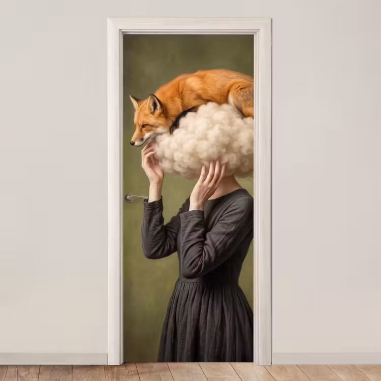 Deursticker - Vos - Surrealistisch - Groen — 1