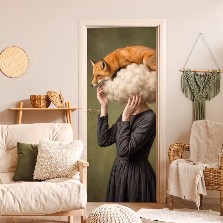 Deursticker - Vos - Surrealistisch - Groen — 4