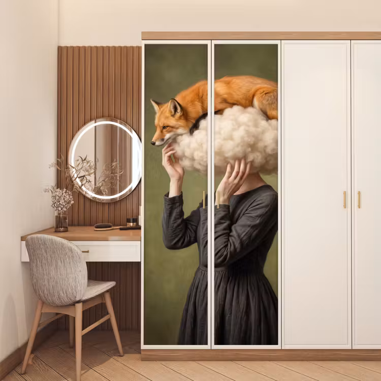 Deursticker - Vos - Surrealistisch - Groen — 5