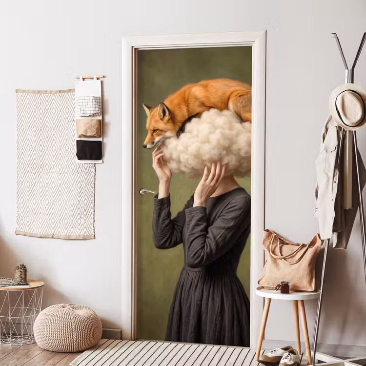 Deursticker - Vos - Surrealistisch - Groen — 8