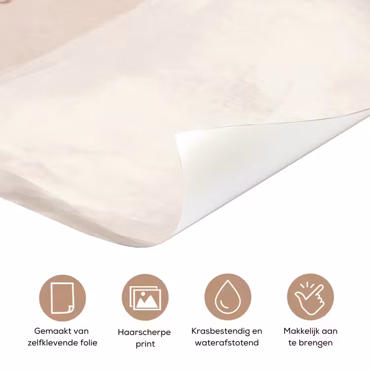 Deursticker - Vrouw - Cirkels - Beige — 3