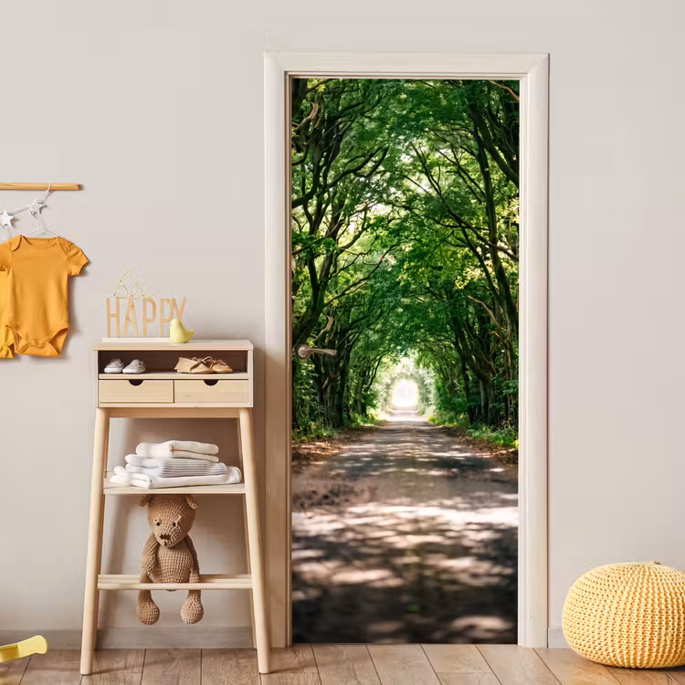 Deursticker - Weg - Bomen - Natuur - Groen — 6