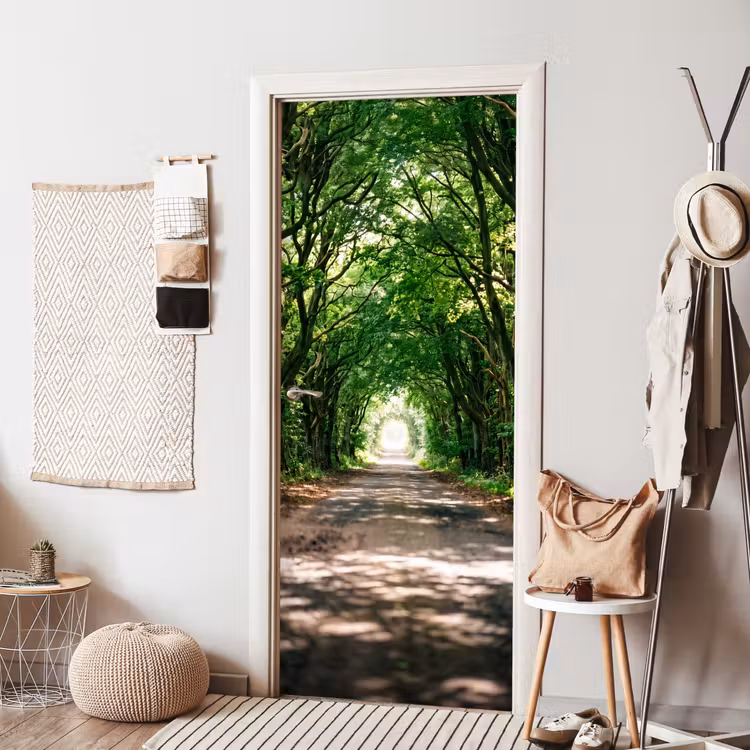 Deursticker - Weg - Bomen - Natuur - Groen — 8