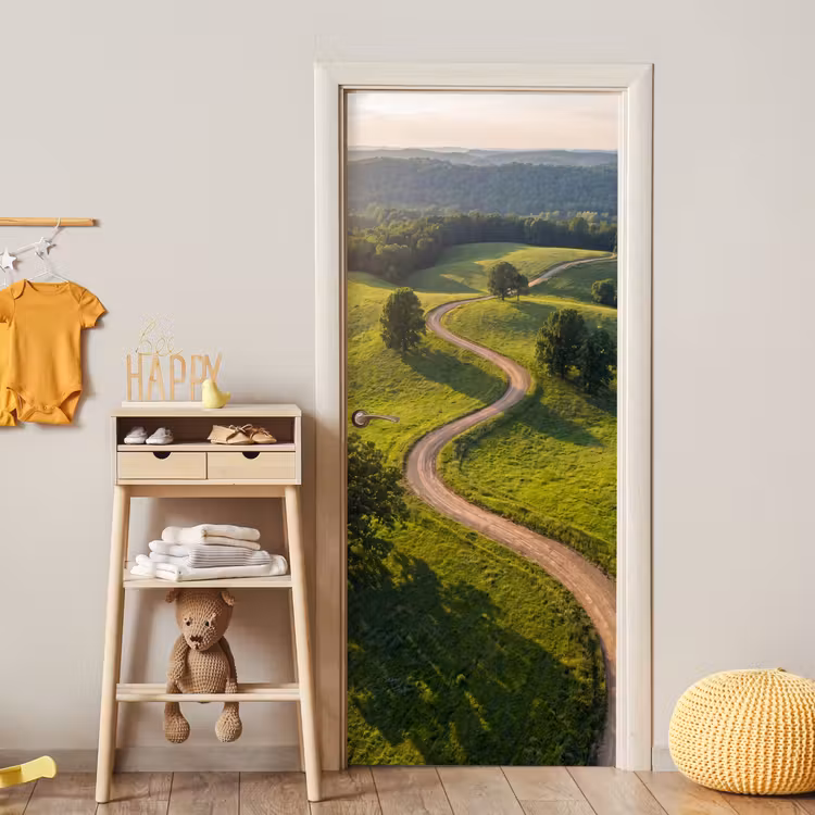 Deursticker - Weg - Weide - Natuur - Groen — 6