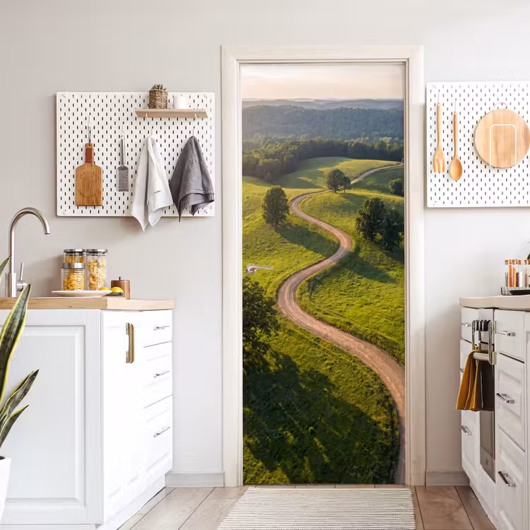 Deursticker - Weg - Weide - Natuur - Groen — 7