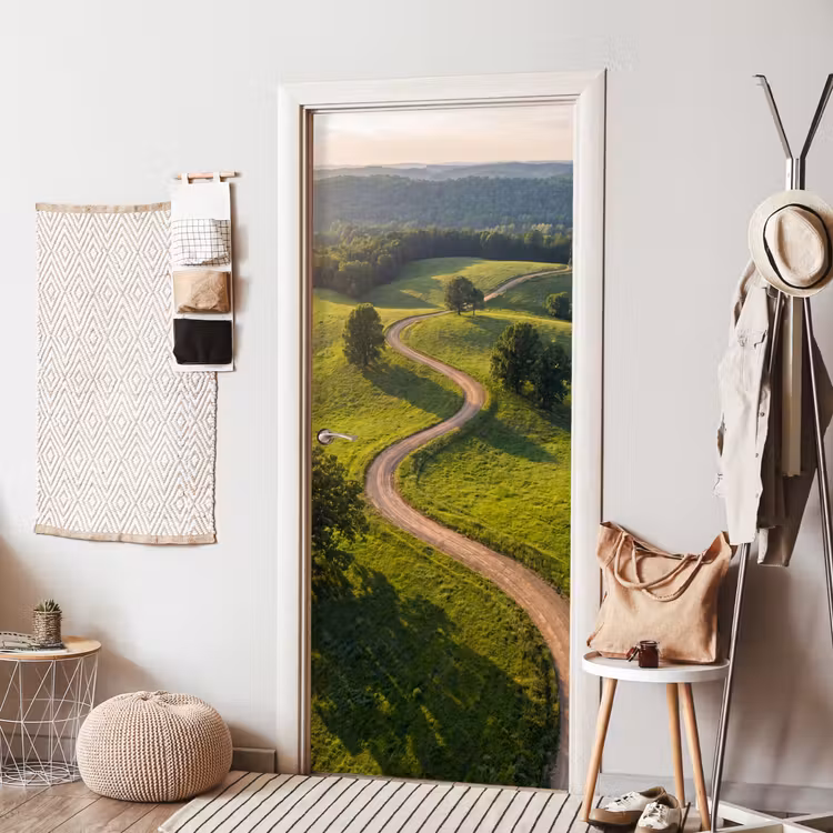 Deursticker - Weg - Weide - Natuur - Groen — 8