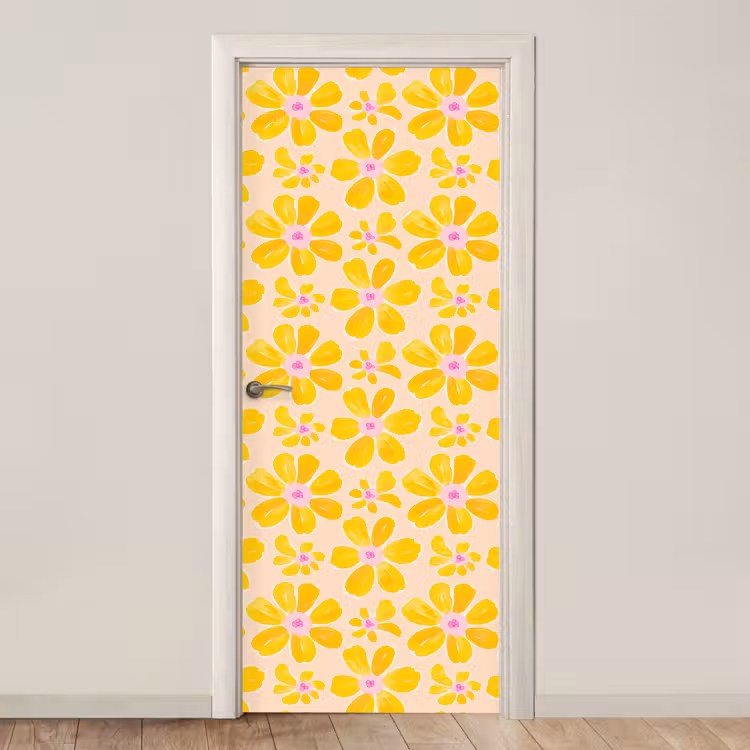 Deursticker - Zomers - Bloemen - Geel — 1