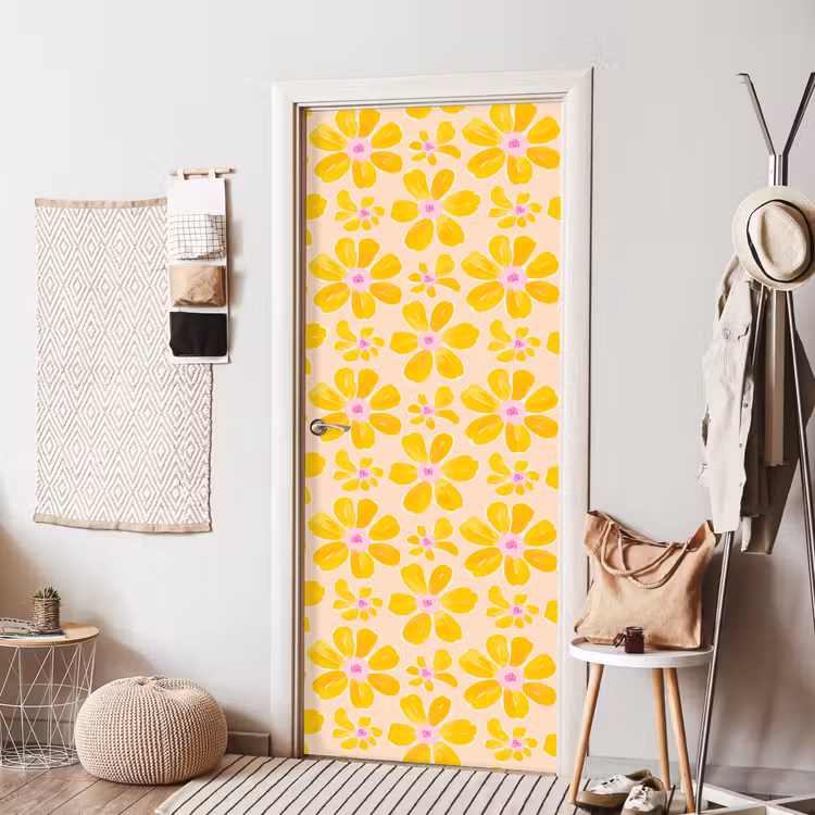Deursticker - Zomers - Bloemen - Geel — 8